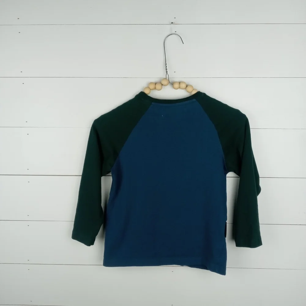 Zara boys size 6 teal and hunter green fannie pack shirt long sleeve